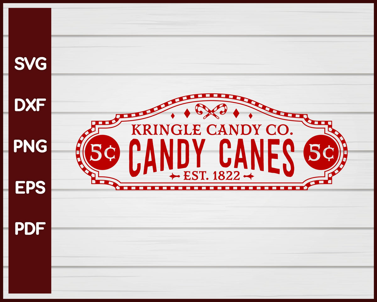 Candy Cane Company svg Cut File For Cricut Silhouette eps png dxf Printable Files