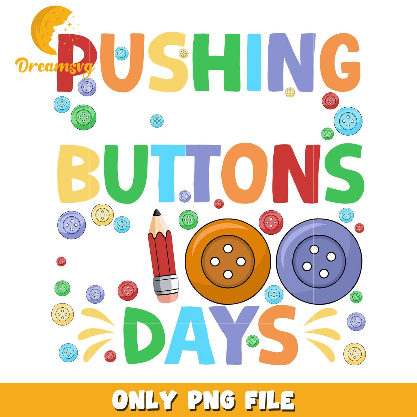 100 Days Of School Buttons PNG