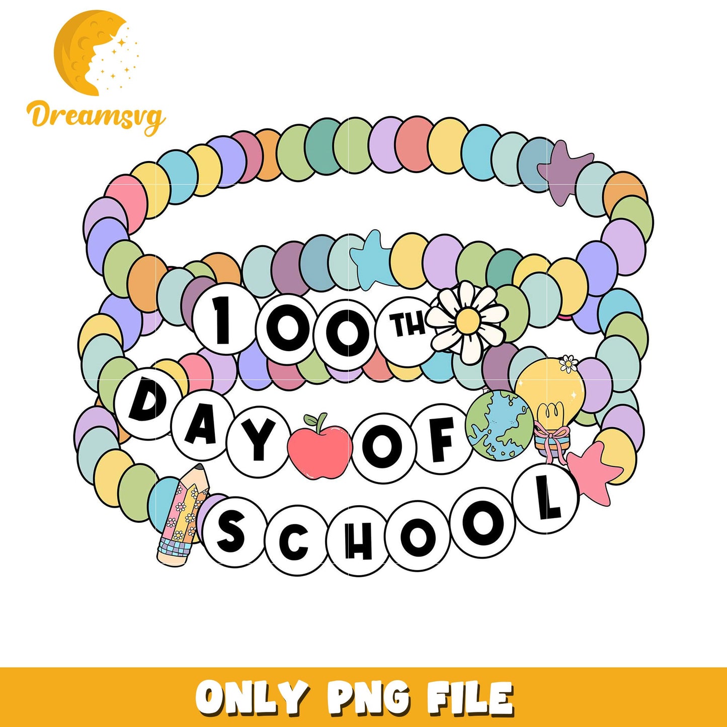 100th Day School Bracelet PNG