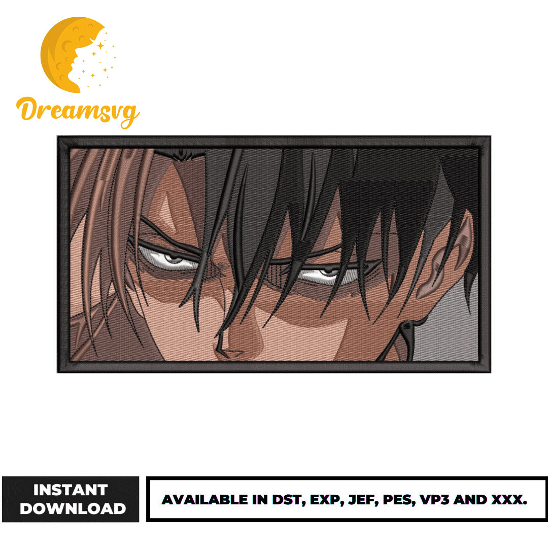 Levi Angry Eyes embroidery design