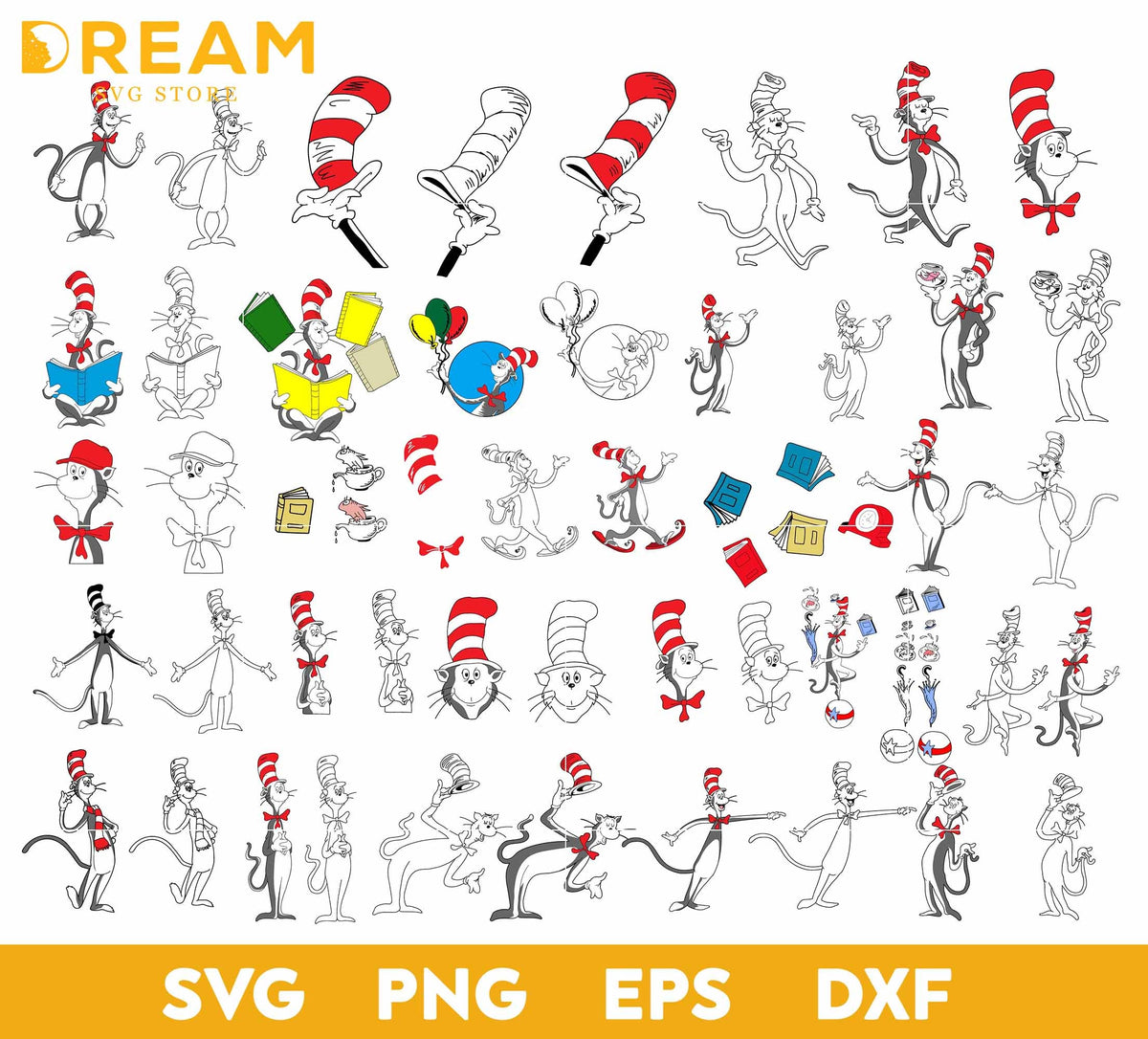 Dr seuss bundle svg, dr seuss svg, dr seuss quotes svg, png, dxf, eps digital file DR21022110