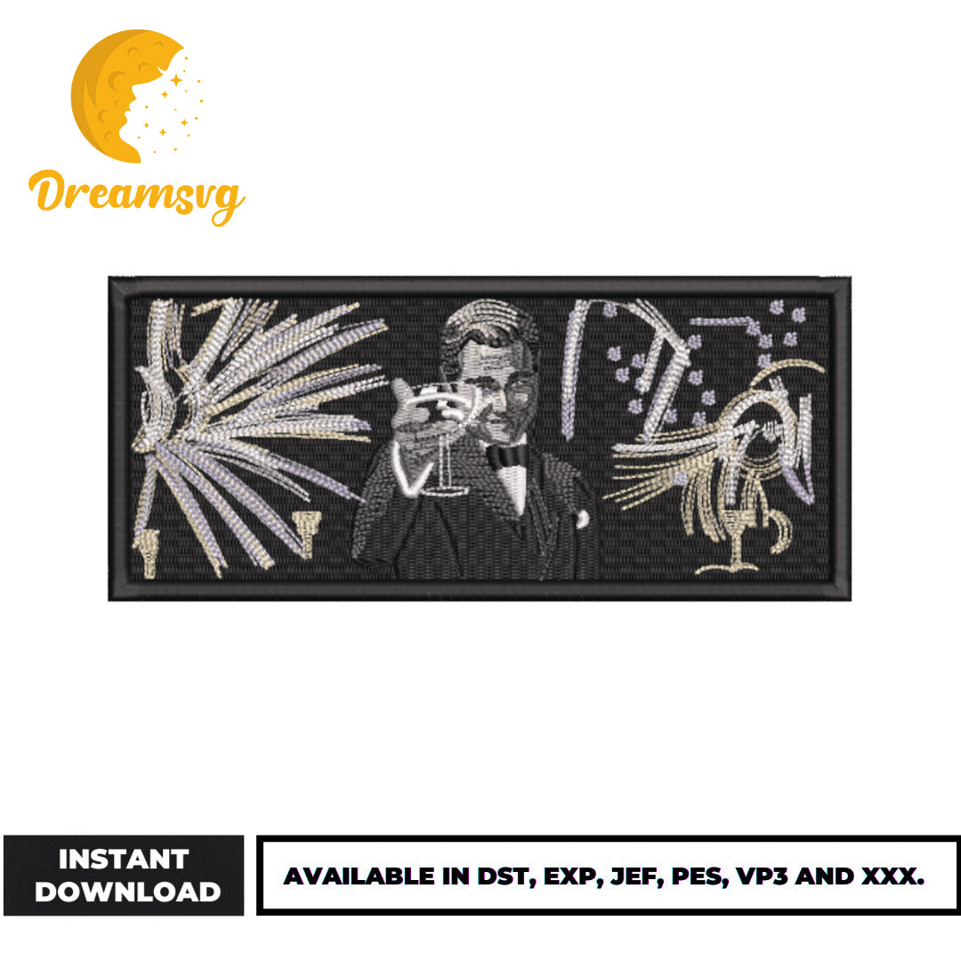 Leonardo Dicaprio Cheers embroidery design