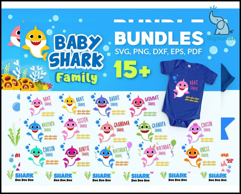135+ Baby Shark SVG Mega Bundle, Bundle svg, eps, png, dxf