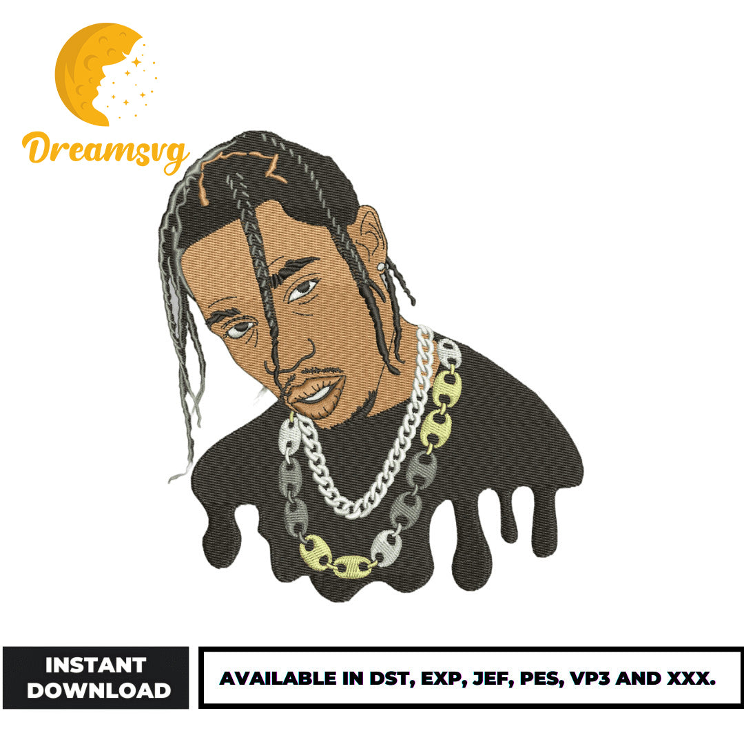 Travis Scott embroidery design