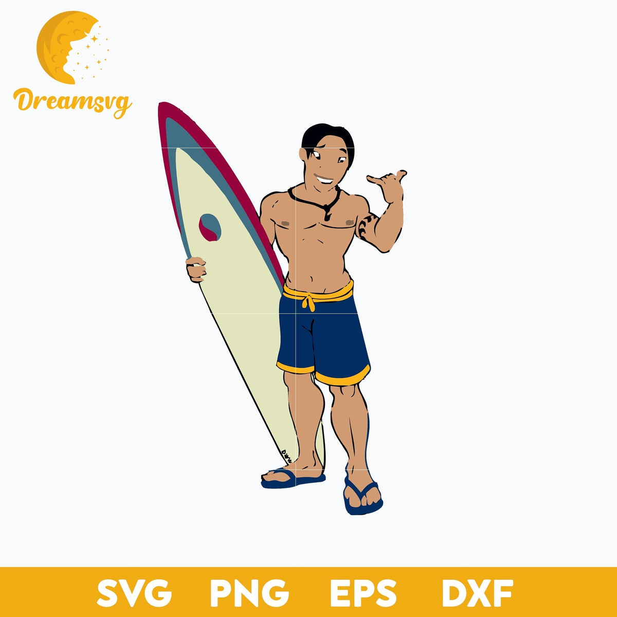 David Kawena SVG, Male Lilo And Stitch SVG, Cartoon SVG, PNG, DXF, EPS Digital File ST002416