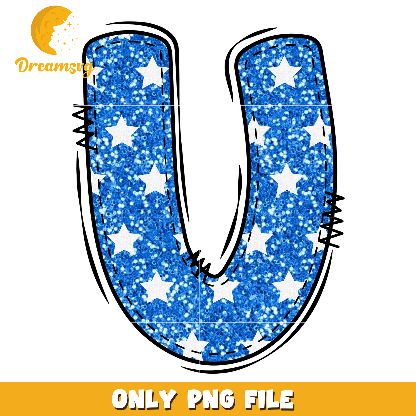 Letter U 4th of july png design