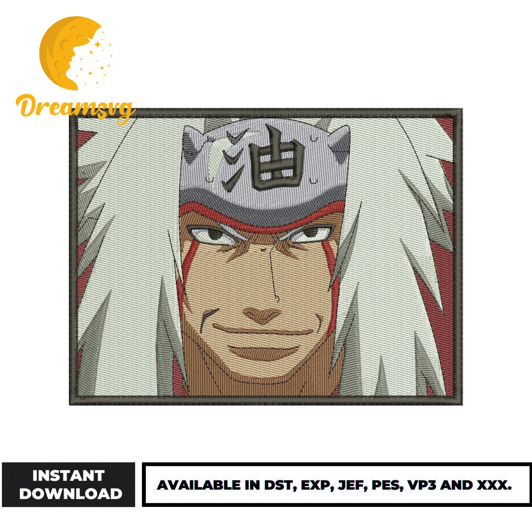 Jiraiya smile face embroidery design