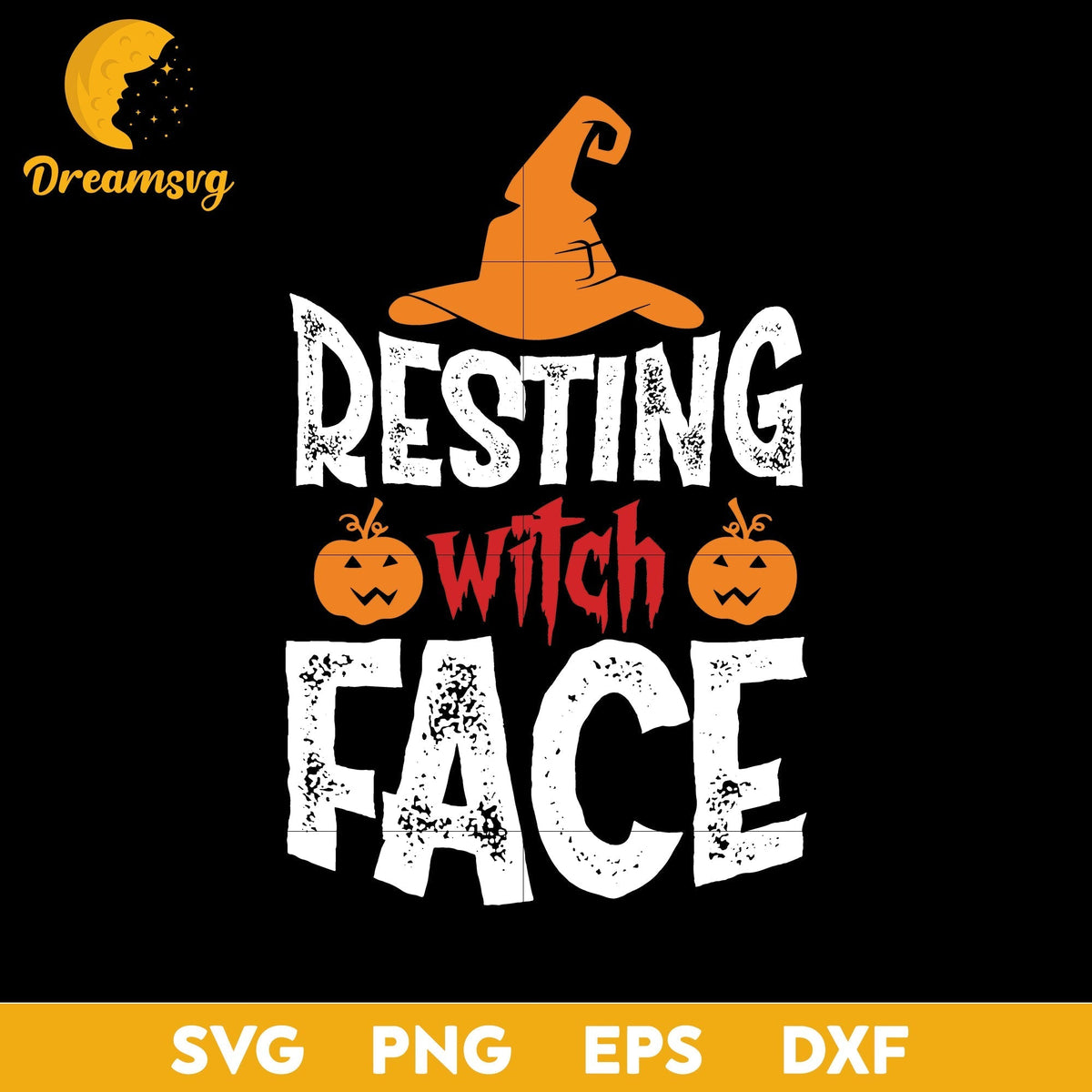 Resting witch face svg, Halloween svg, png, dxf, eps digital file.