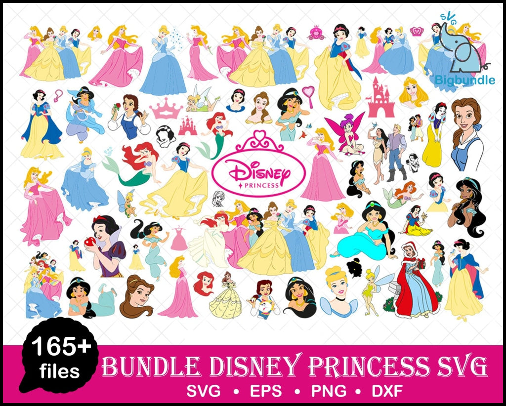 165+ Disney Princess SVG Bundle Cricut, Disney Princess Silhouette, Disney Princess Clip Art