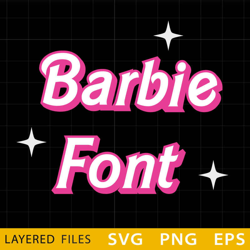 Barbie Layered Alphabet SVG, Barbie Font SVG, Barbie Cricut files, Barbie digital vector files, Barbie Font PNG