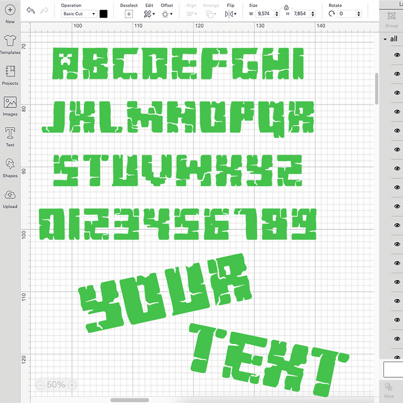 Minecraft Alphabet Layered SVG, Minecraft Font Cricut, Printable Minecraft Font SVG, Minecraft Birthday