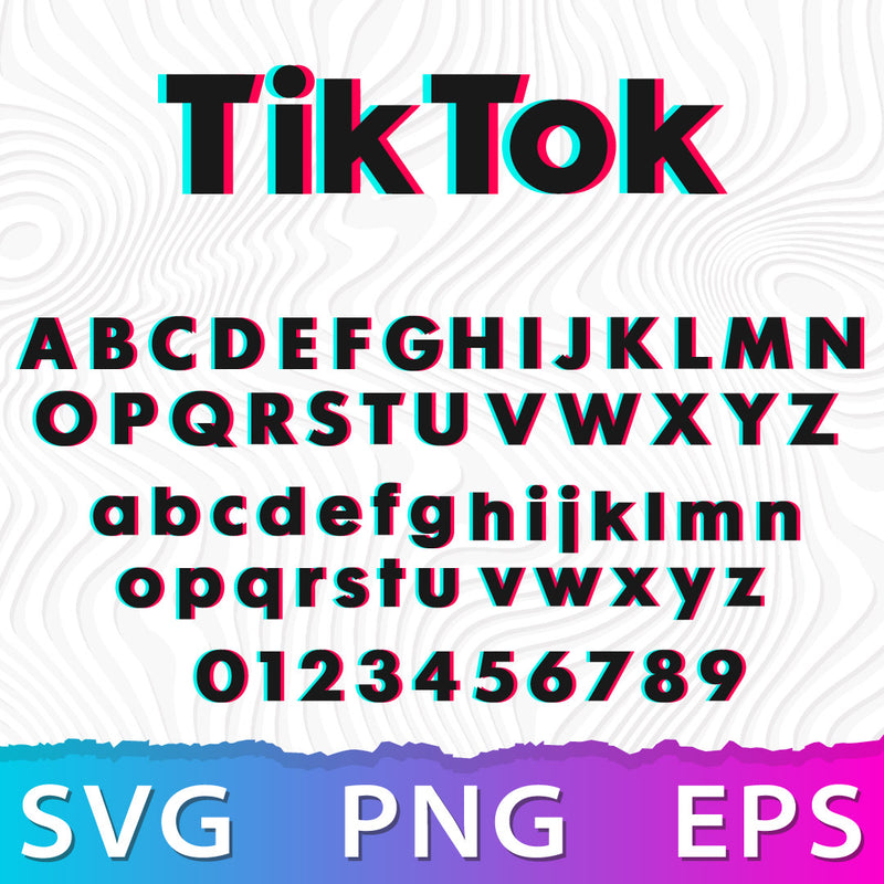 Tiktok Alphabet SVG, Tiktok Font SVG, Tiktok Letters SVG, Tiktok Numbers SVG, Tiktok Cricut Designs
