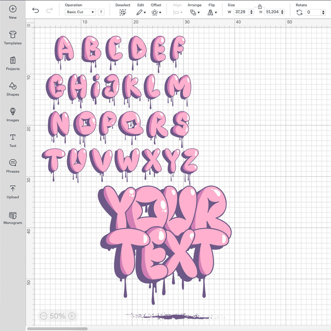 Graffiti Alphabet Bubble SVG, Cricut SVG, Bubble Letters SVG, Cricut Graffiti Fonts
