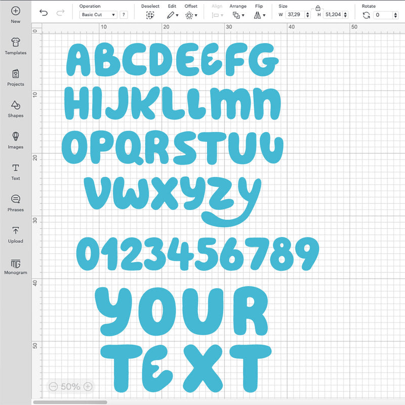 Blue Alphabet SVG, Bluey Font SVG, Bluey Letters SVG, Bluey Cricut Files, Blue Alphabet PNG