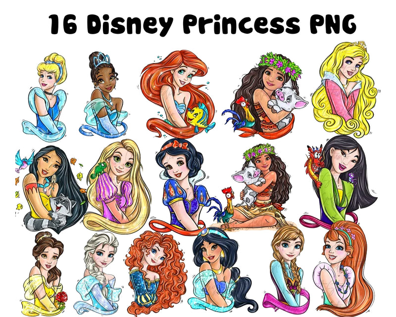 16 Princess png clip art, Princess PNG download. Princess Merida digital image download for mug, tumbler, sticker or any sublimation