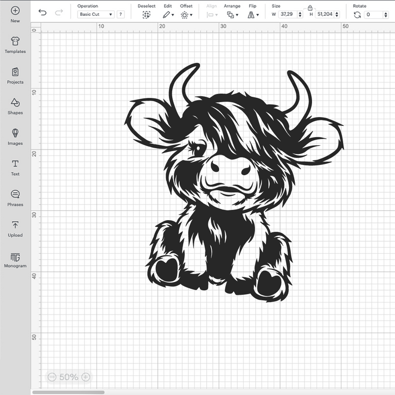 Cute Highland Cow Sitting Svg Png, Highland Cow SVG, Silhouette Highland Cow SVG, Baby Cow SVG