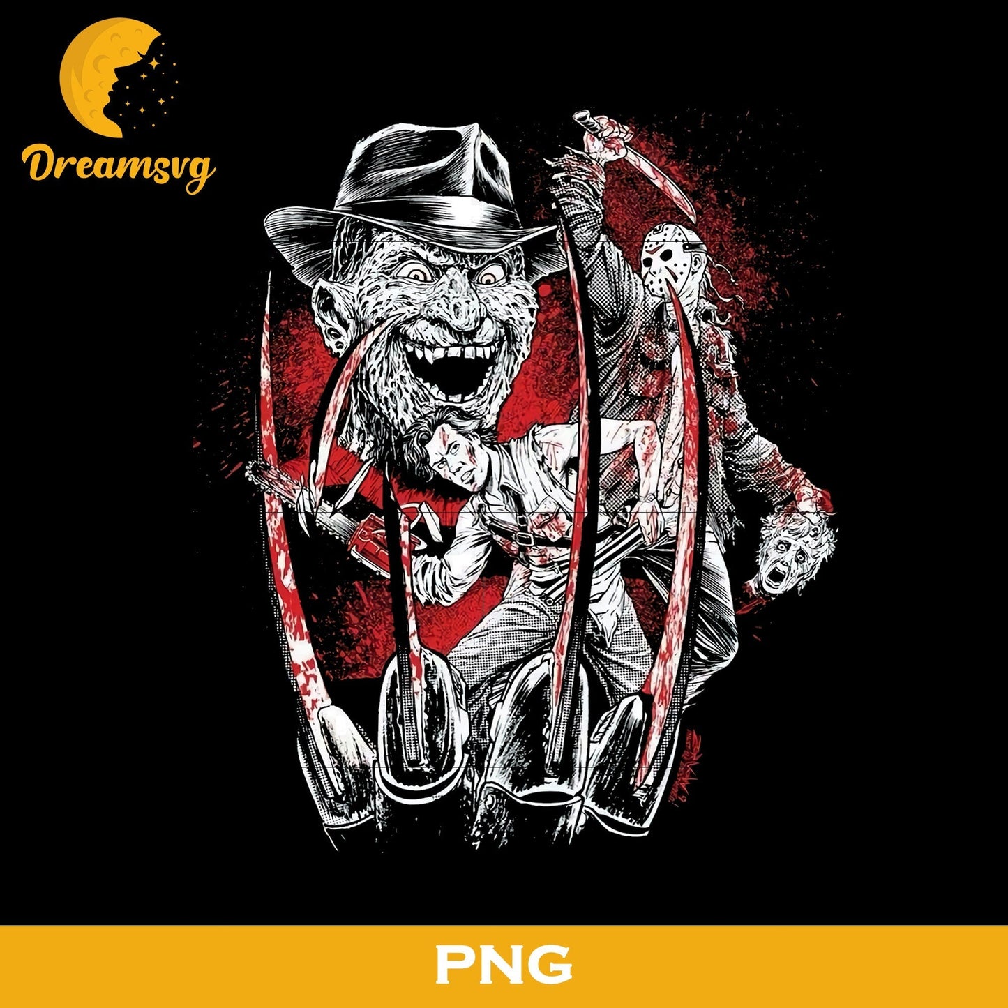 Freddy Krueger PNG, Freddy Krueger Halloween, Scary Halloween, Horror Characters, Halloween svg, png digital file.