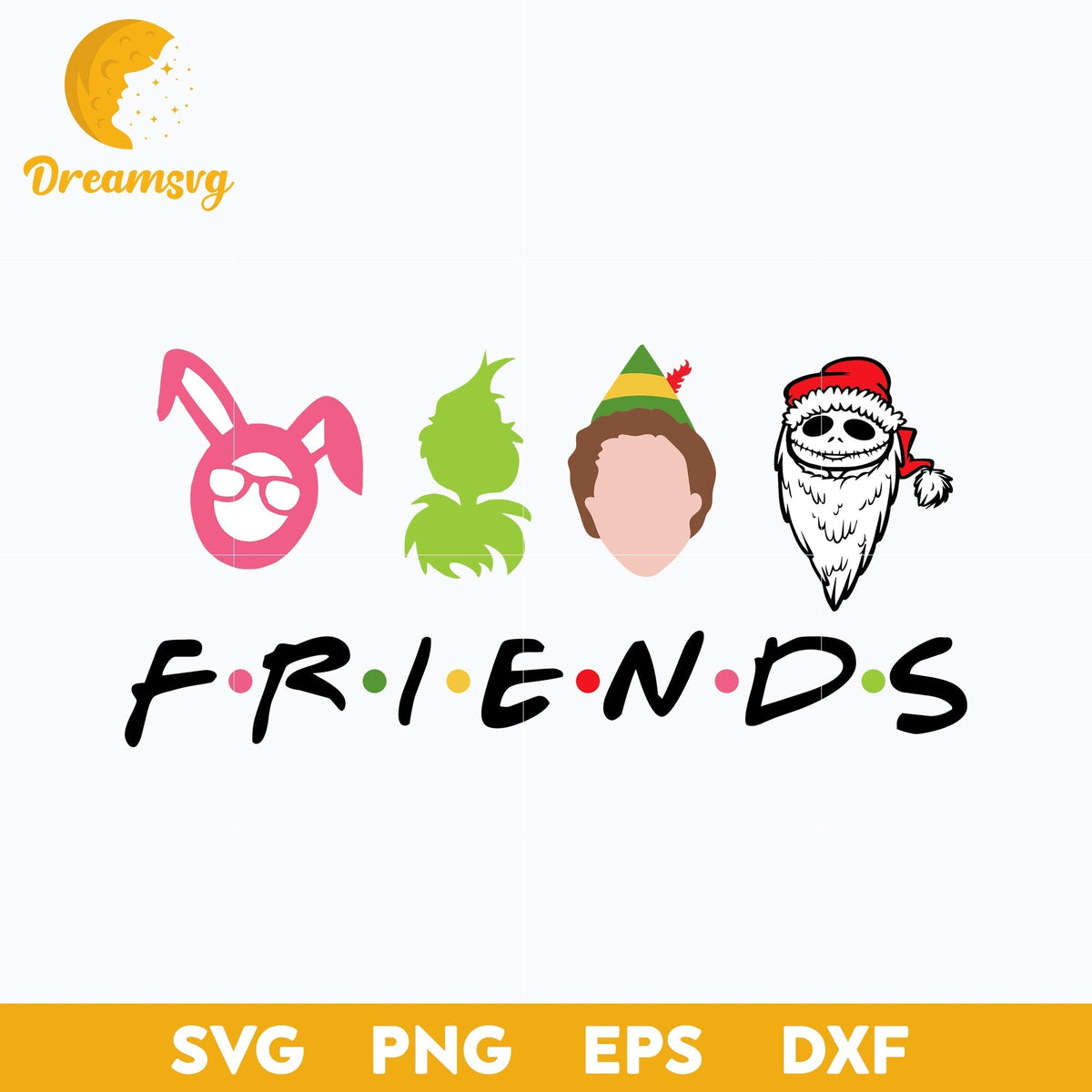 Elf Friends SVG, Elf Bunny Grinch Jack Christmas SVG
