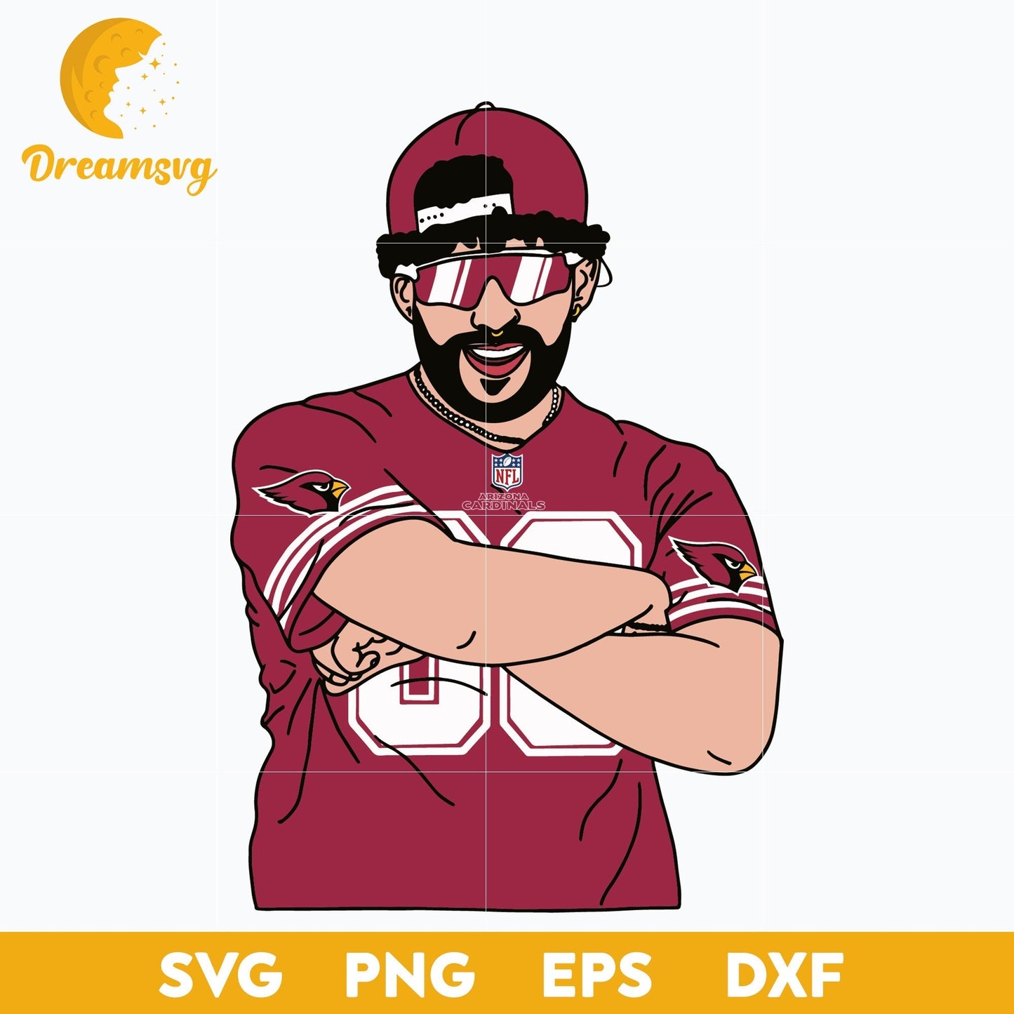 Arizona Cardinals Bad Bunny SVG, NFL SVG, PNG DXF EPS Digital File