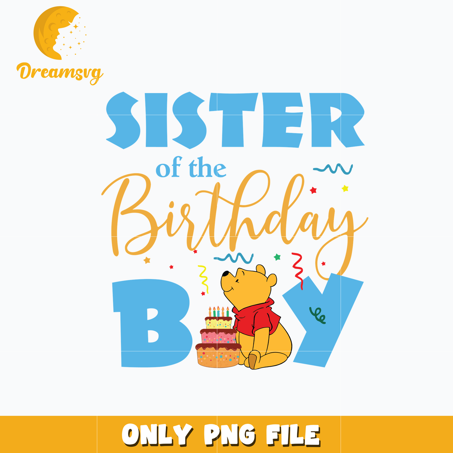 Winnie the pooh sister of the birthday boy png
