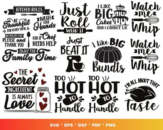 Kitchen Svg Files for Cricut and Silhouette - Kitchen Clipart Images