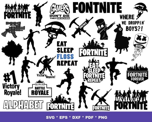 Fortnite SVG Bundle 500+ Files For Cricut & Silhouette