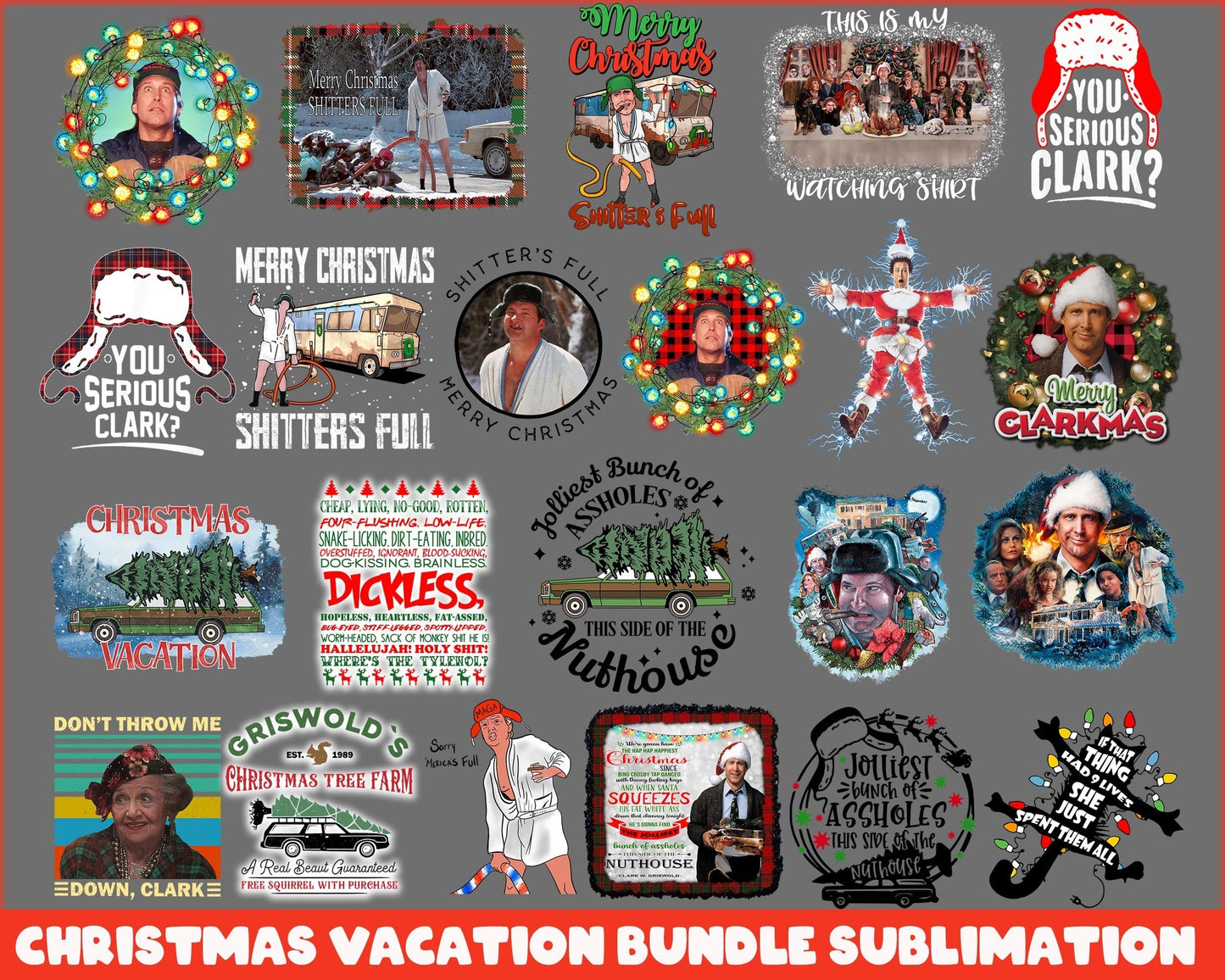 20 Christmas Vacation Bundle PNG, Christmas Holiday bundle sublimation CRM29112207