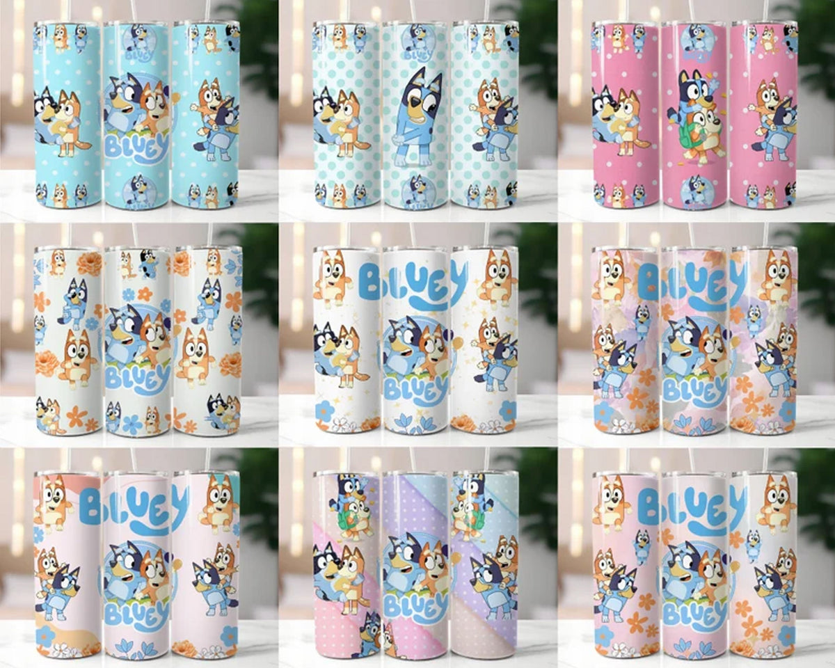 20+ Blue Dog Tumbler Wrap Bundle, 20Oz Cup Designs, Instant download