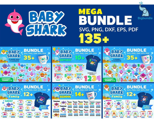 Baby shark svg bundle - Digital download