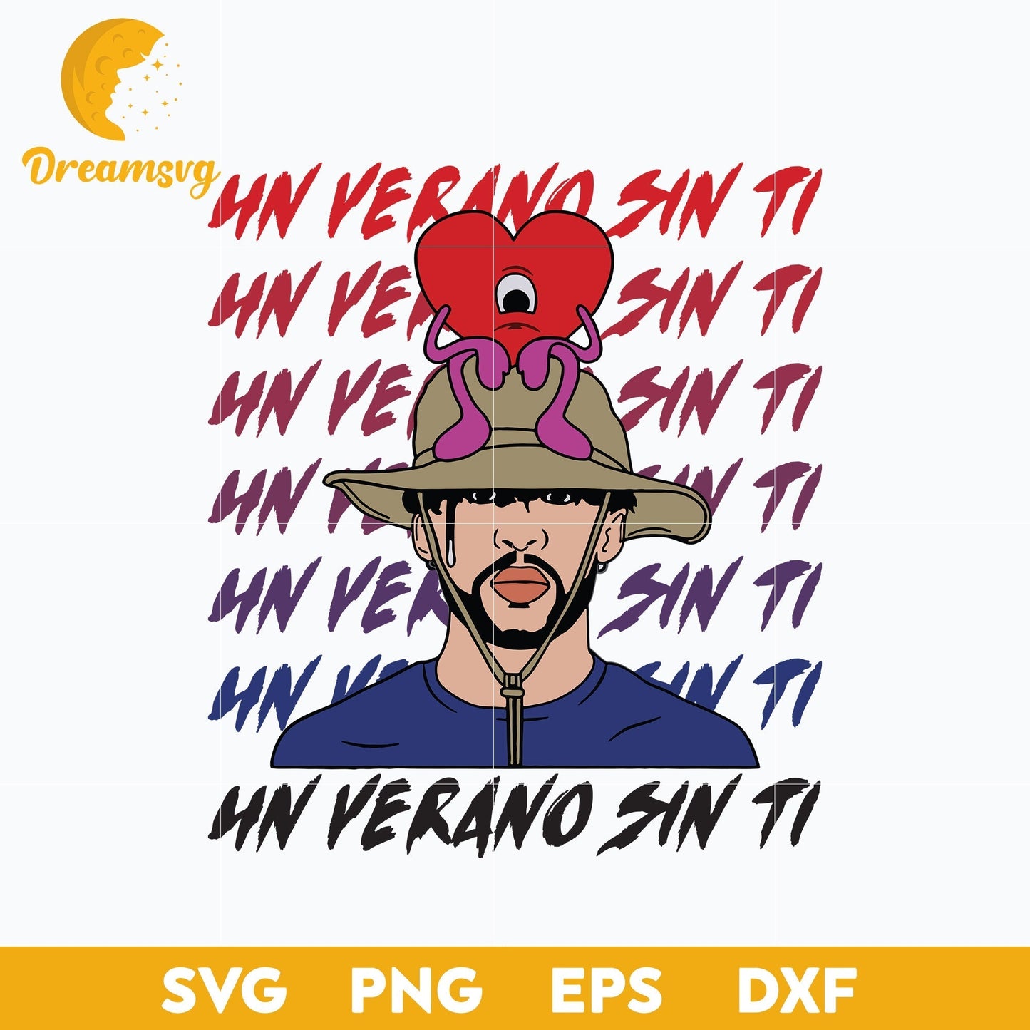 Bad Bunny svg, Un Verano Sin Ti Svg, layered svg, cricut svg, files for cricut, png, dxf, eps digital file.