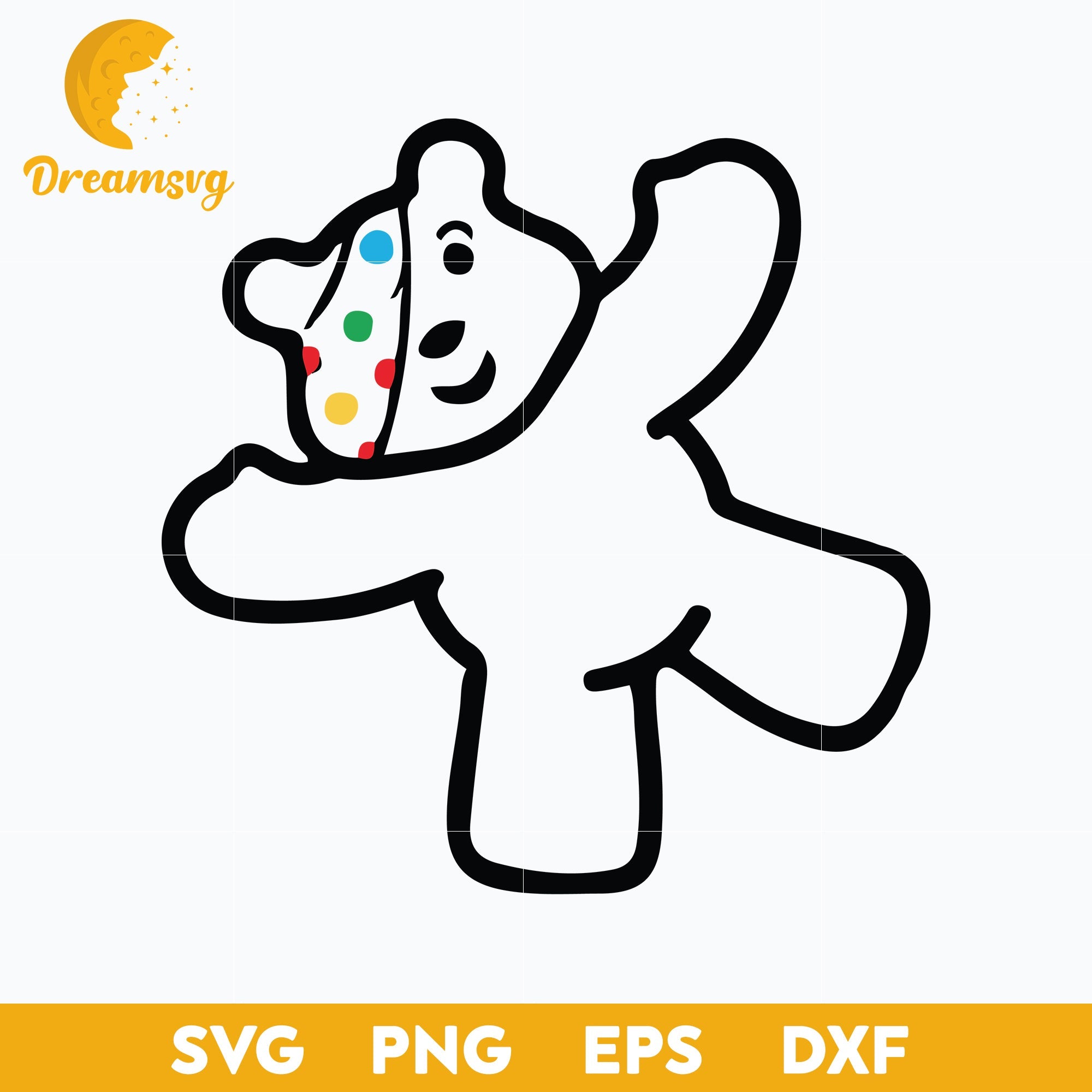 Pudsey Bear Outline Svg, Children In Need Svg Png Dxf Eps File.