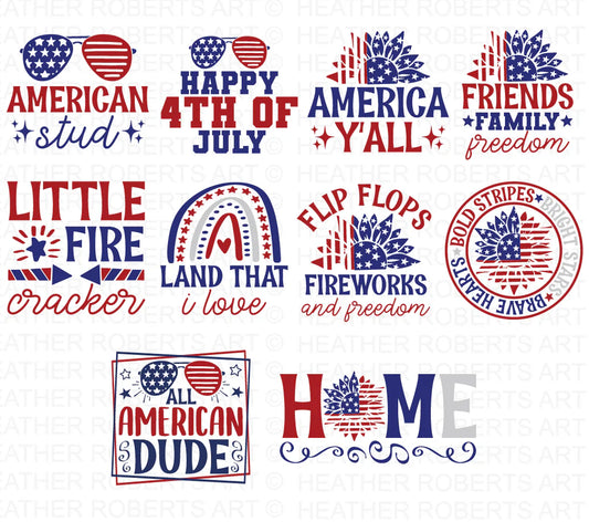 4th of July SVG Bundle, 4th of July Clipart Files for Cricut / Silhouette