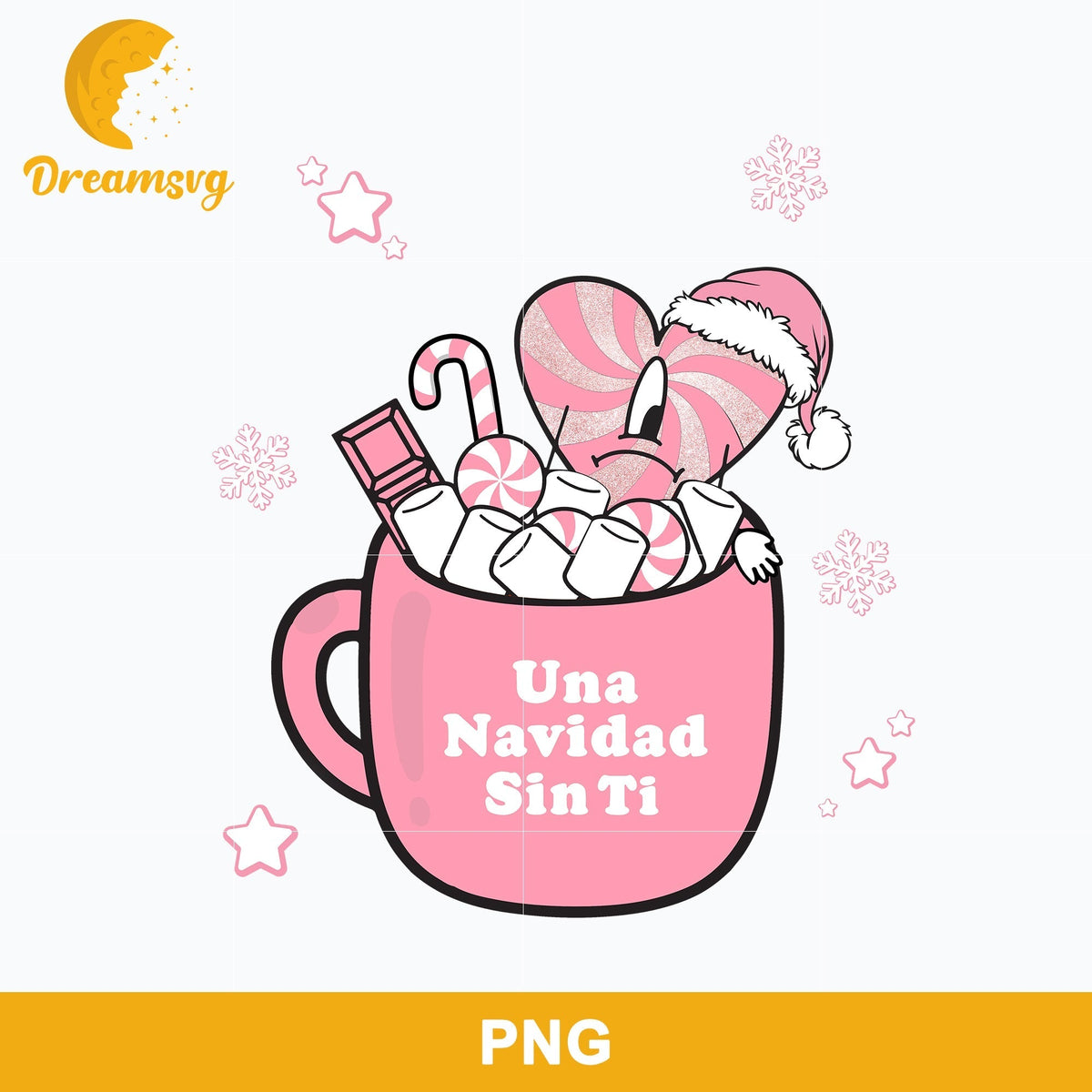 Una Navidad Sin Tin Christmas Coffee PNG, Bad Bunny Christmas PNG