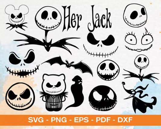 Nightmare Before Christmas Clipart Bundle, PNG & SVG Cut Files for Cricut & Silhouette