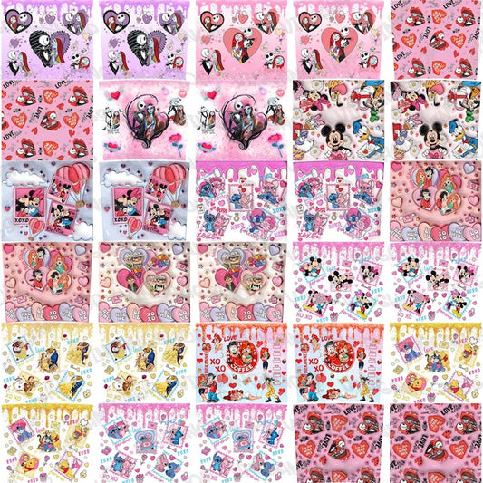 Cartoon Valentine Tumbler 20oz Design PNG Bundle