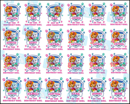 35 Paw Patrol PNG Bundle, Bundle Family png, Birthday Girl Bundle designs, Digital download.