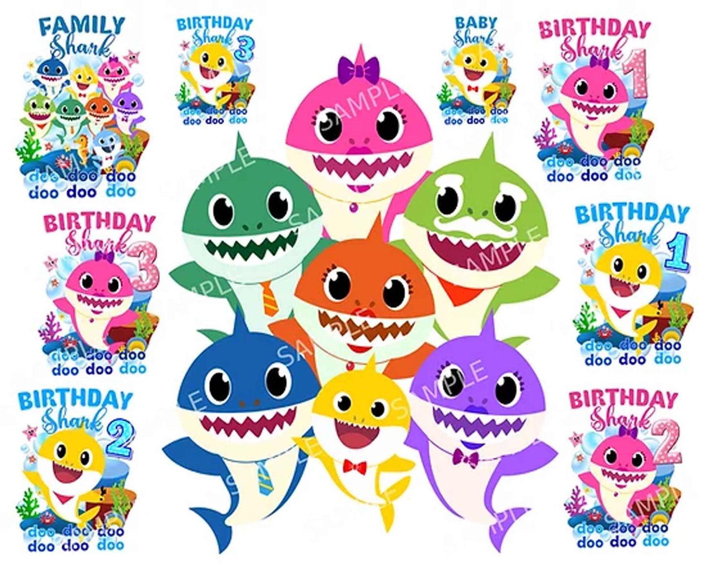 35+ Baby Shark PNG Mega Bundle, Bundle Baby shark family designs, Digital files