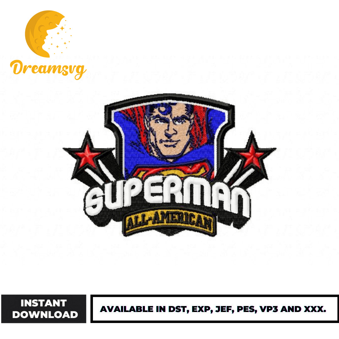 Superman embroidery design