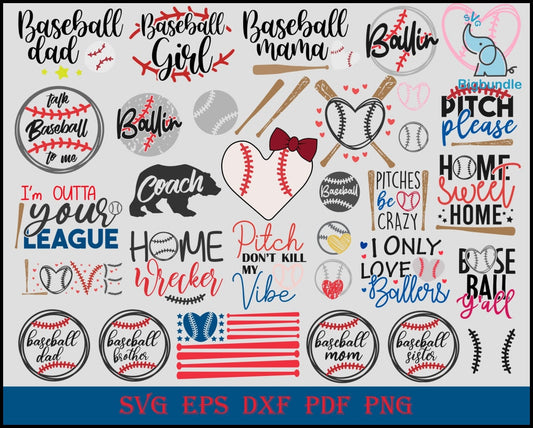 52+ Baseball bundle svg, eps, png, dxf