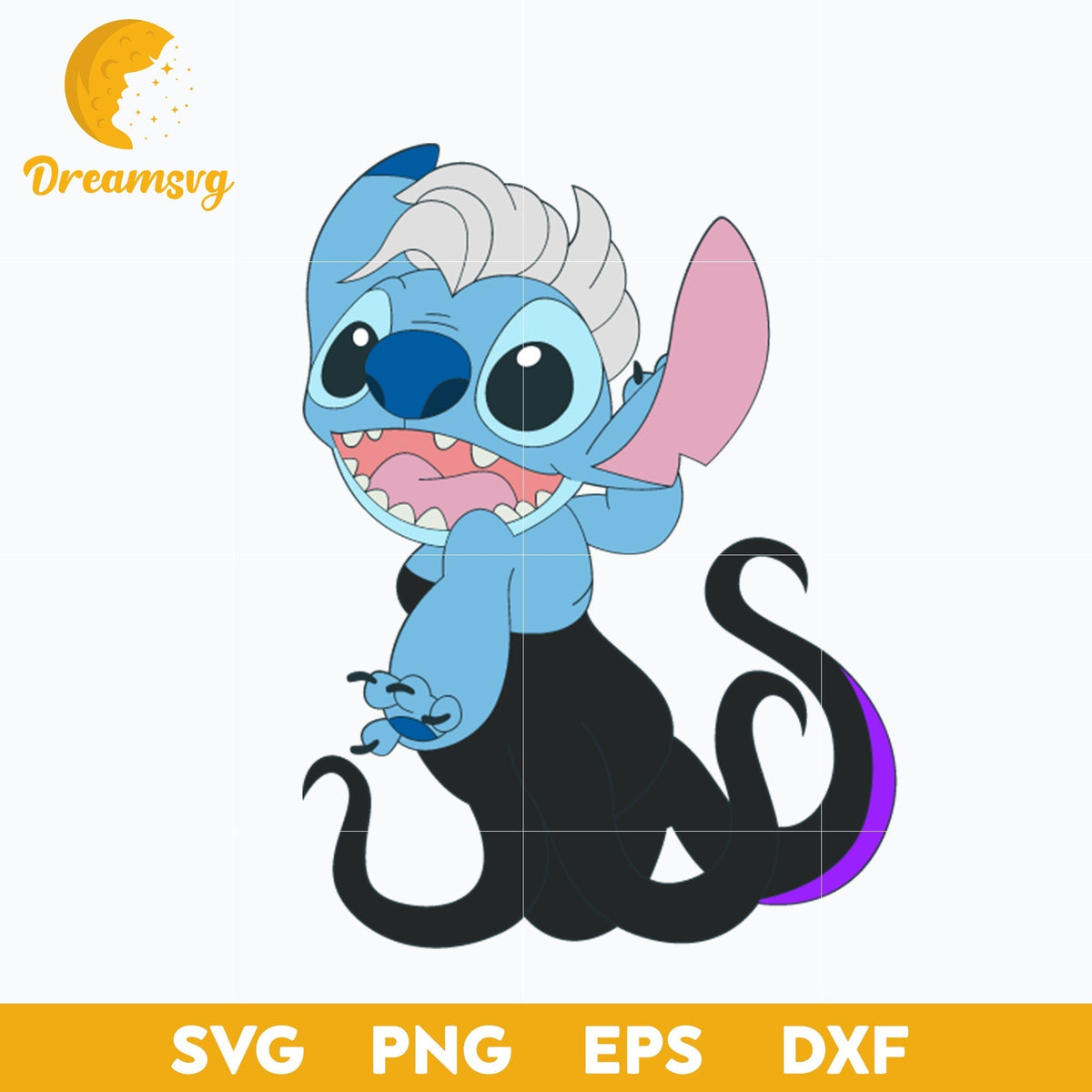 Stitch Inspired Ursula SVG, Stitch Ursula SVG, Stitch Halloween SVG, PNG, DXF, EPS Digital File