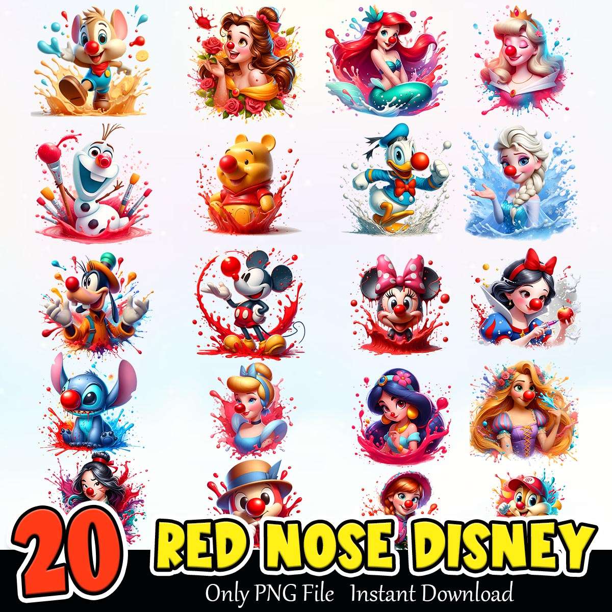 Rednose Disney Bundle PNG Instant Download