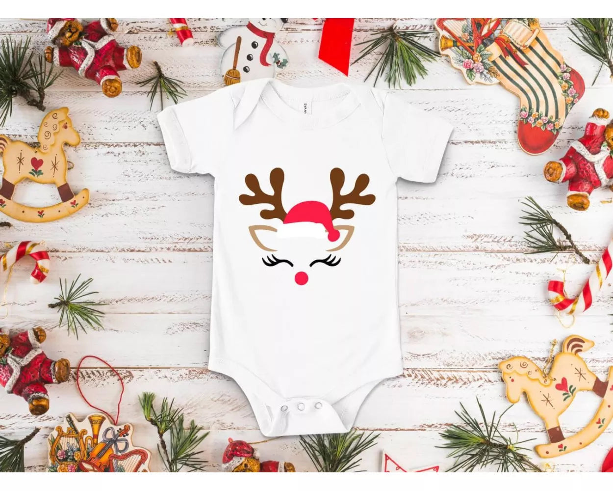 Christmas Reindeer SVG, Christmas Face SVG For Cricut & Silhouette, Christmas Reindeer PNG