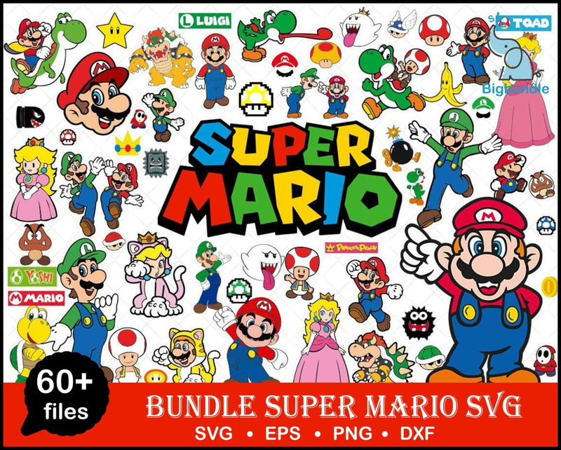 60+ Super Mario, Super Mario, Super Mario svg, Super Mario bundle svg