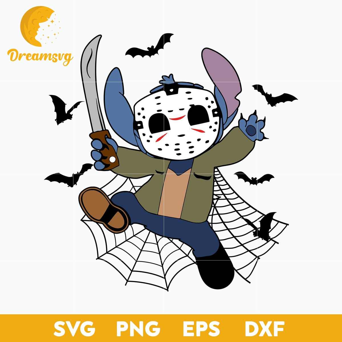 Stitch Jason Voorhees SVG, Halloween Jason Voorhees Stitch SVG, Stitch Halloween SVG, PNG, DXF, EPS Digital File.
