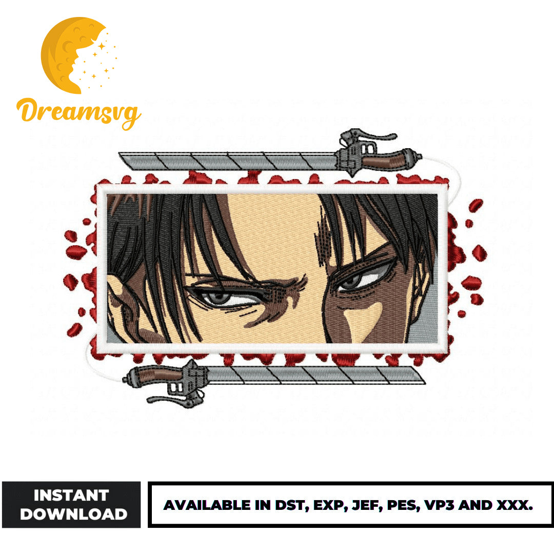Levi eyes embroidery design