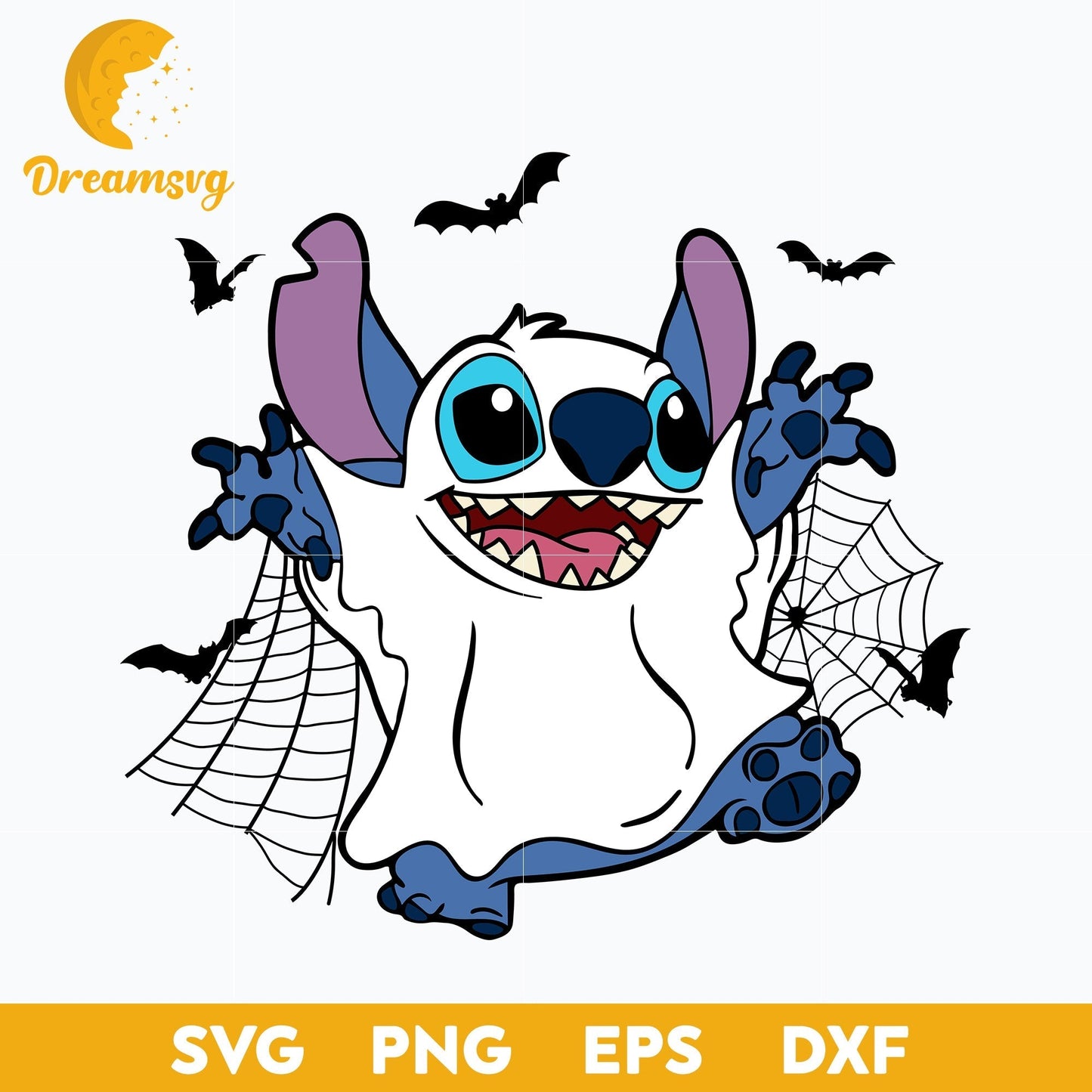 Ghost Stitch SVG, Stitch Horror Halloween SVG, Stitch Halloween SVG, PNG, DXF, EPS Digital File.