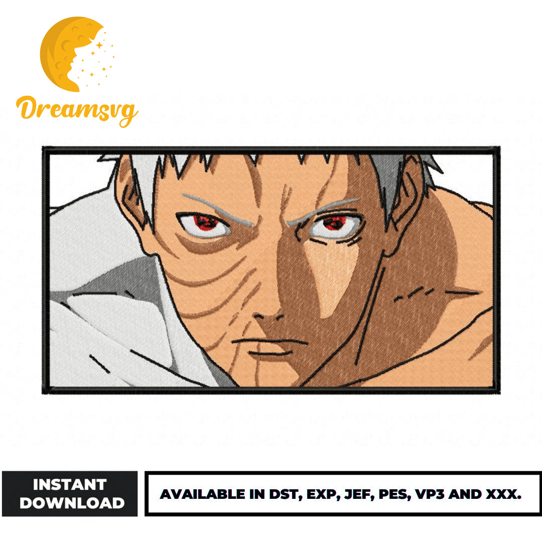 Obito face embroidery design