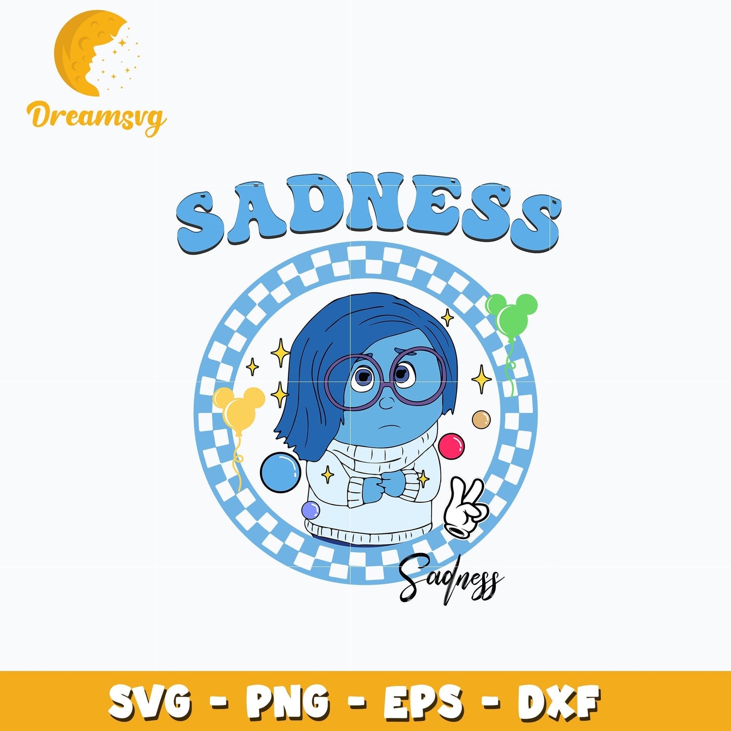 Sadness name design svg, inside out svg