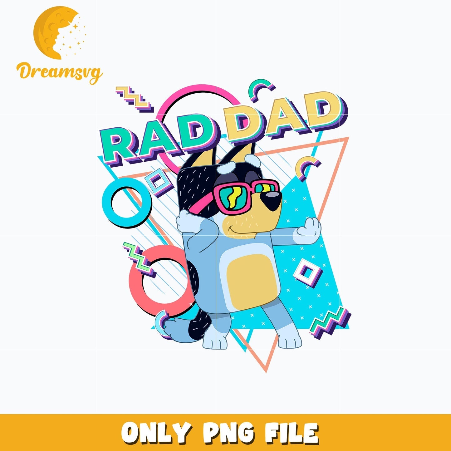 Bluey Bandit rad dad cartoon png