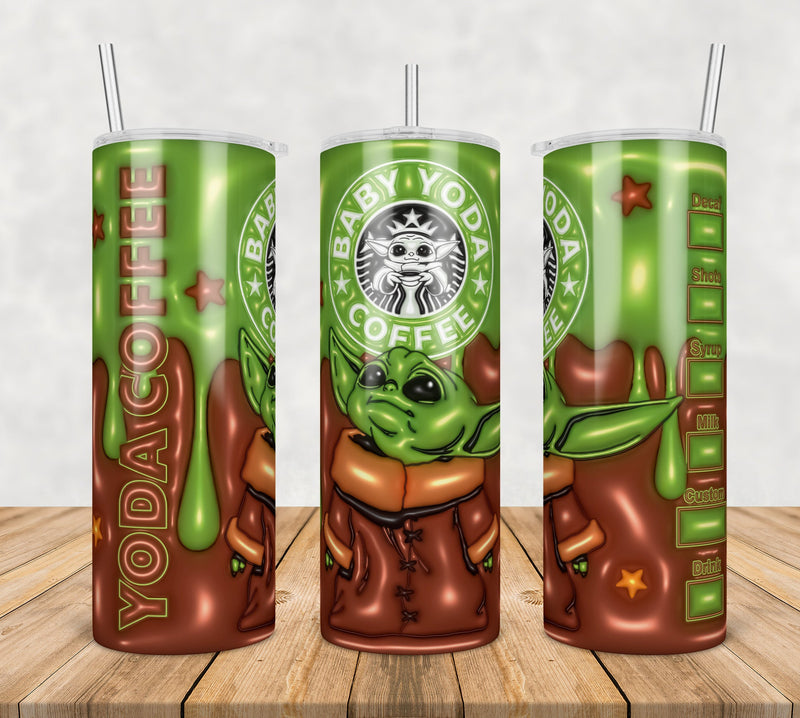 Baby Yoda Inflated 3D Tumbler Wrap Png, SG10072398